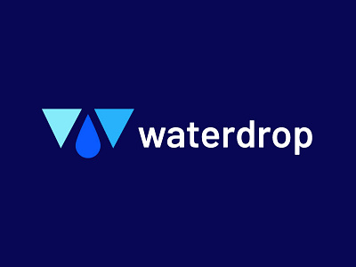 Waterdrop blue branding clever concept creative colorfull creative design drinking drop icon identity letter w logo mark illustration icon mark modern trend top 9 negative space ocean sumesh jose logo desinger water wave wine
