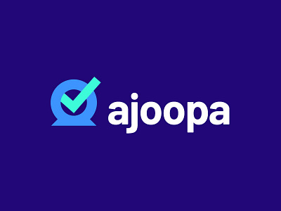 Ajoopa ajoopa blue check mark colorful creative concept gradient icon identity illustration letter logo man mark modern trend top 9 monogram people right sumesh jose logo designer tick vector