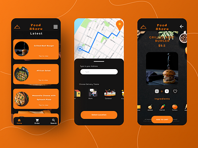 Food Store - A Food ordering app app branding design ui ux