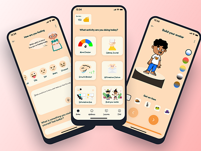 A Wellness App for kids app design game ui illustration ui ux wellness