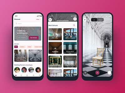 AR Wedding Planner app 3d app augmented reality design ui