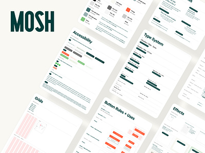 Mosh design system app branding design illustration typography ui ux