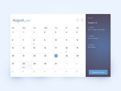 Calendar by Suman on Dribbble