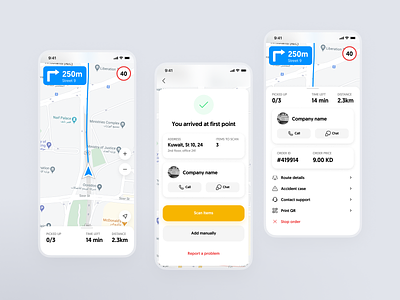 Delivery iOS App Navigation UX UI app apple maps call car chat client delivery design driver google maps interface ios maps mobile navigation order package tracking ui ux