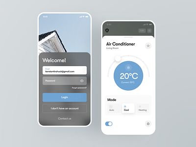 Welcome Screen + Device UX UI Smart Home iOS App