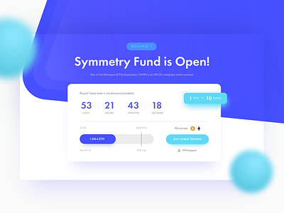 New ICO Landing Page – 01.Hero Section bitcoin blue crypto ico interface landing tokens trend ui ux web design