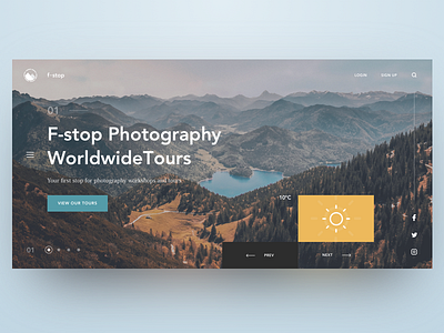 Photography Tours UI hero interface mountains nature photography tours travel typography ui user interface ux website