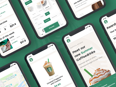 Starbucks Redesign #2 Mobile screens