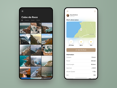 Untravelled App Design #3. Gallery and photo data