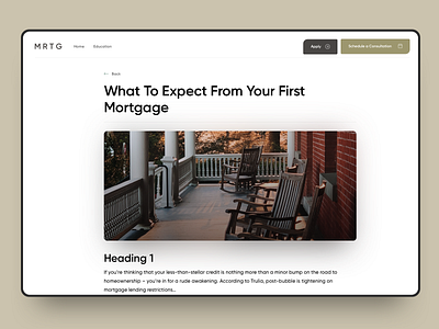 Mortgage Website #1 Article page