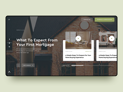 Mortgage Website #2 Educational Module article design education interface module mortgage photo scroll sketch app ui ux video web web design
