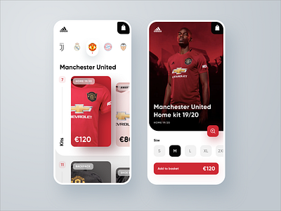 Adidas Shop Application adidas app bayern munich design ecommerce football interface ios juventus manchester united real madrid shoping cart sketch app soccer ui uidesign ux uxdesign web web design