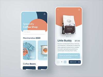 Coffee Shop App | iOS mobile app design app coffee colors colour design ecommerce interface ios merchandise mobile shop sketch app ui ux