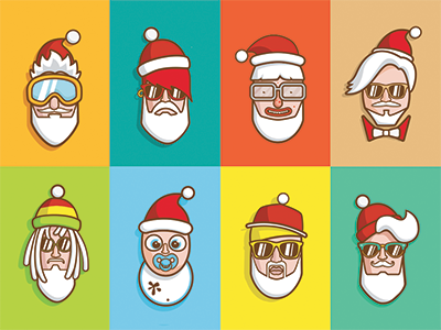 SANTA CLAUS WITH SWAGG christmas flat free freebie gansta graphic hipster nerd noel santa santa claus swagg