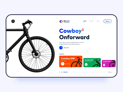 Bike Company animation bike design ecommerce landing minimal platform service text transition ui uiux ux website