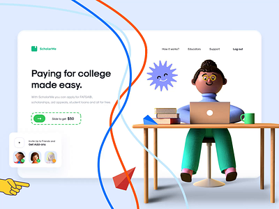 Scholarship - Desktop Preview 3d animation branding graphic illustration product design scholarship web design