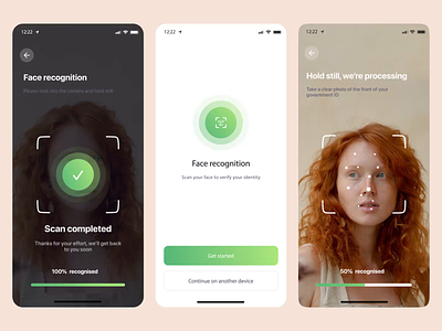 Face Recognize Tool - Interaction animation app face faceid id interation ios minimal mobile onboarding recognize tool ux verifiation verify