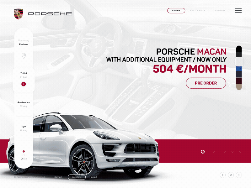 Porsche Macan Redesign animation car category gif landing onepage redesign shop store ui ux web