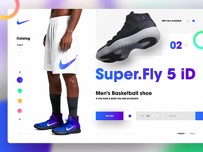 Nike. bold catalog colors gradient landing nike onepage shoes shop ui ux web