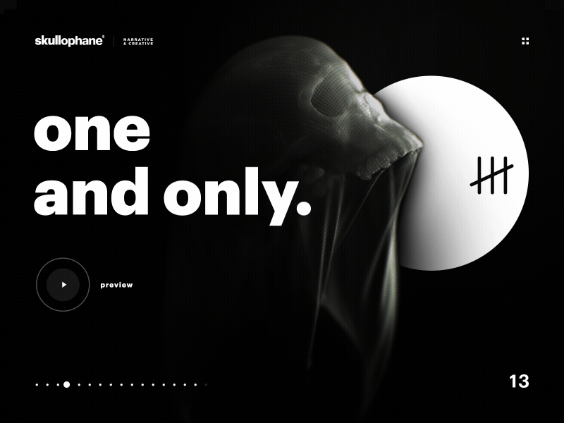 Skullophane. animation circle design gif minimal motion skull slide symbol text ui web