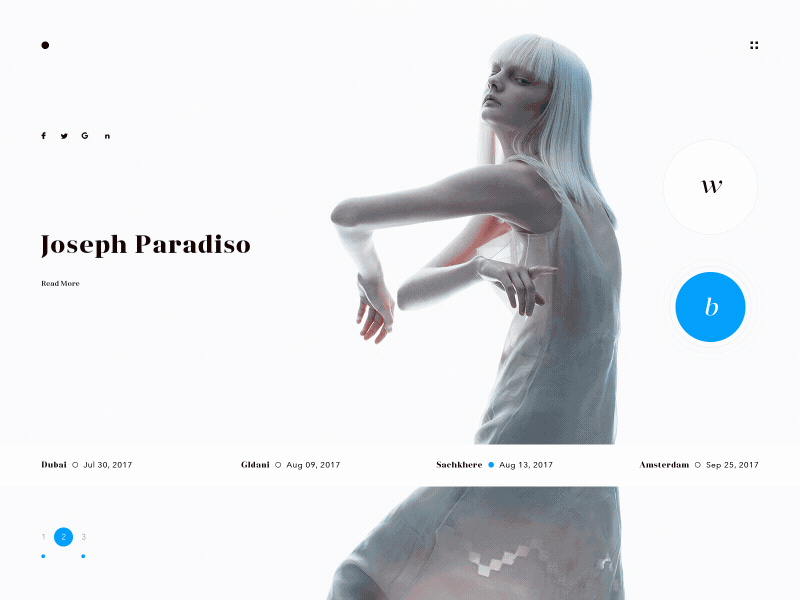 Circle animation circle design flat gif girl minimal slide text ui web white