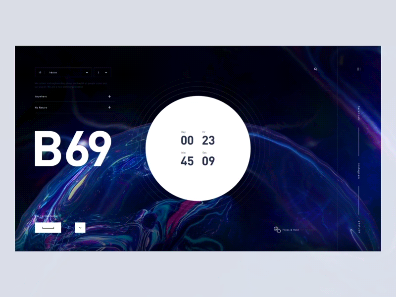 B69 animation design gif gradient minimal motion planet preview text transition ui web