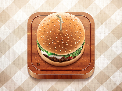 Burger burger food icon ios vector wood