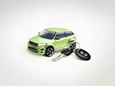 Car car green icon keys vector