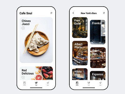 Food Places app cafe card chinese food map mobileapp restorant search travel ui