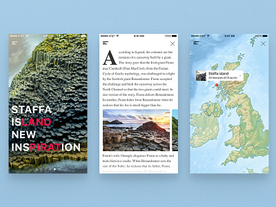 Staffa island card form island mp staffa ui ux