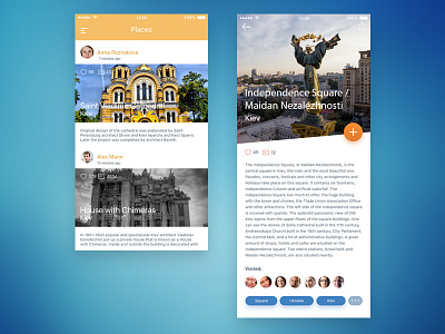 Interesting Places add app card friends java kiev place python ruby travel ui ux