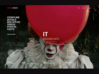 Pennywise art card cinema clown design imdb it movie pennywise stephen king ui ux