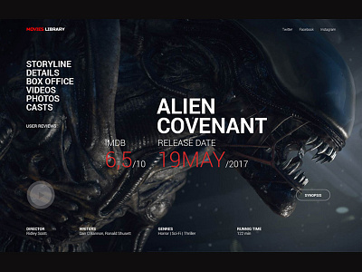 Alien: Covenant alien covenant digital library movie photos ridleyscott ui ux video