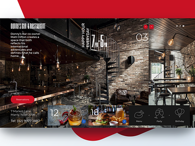 Donny's bar & Restaurant app art bar beer burger card design food loft menu part photos reservation restaurant slider travel ui ux