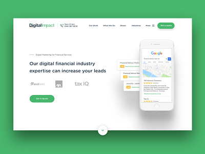 New Industry & Service Landing Pages For Digital Impact clean design agency landing page minimal responsive ui ux web design website white design