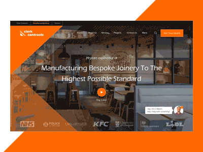 Homepage Concept for Joinery Company animation clean landing page minimal responsive ui ux web web design website white design