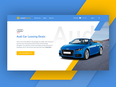 Car Manufacturer landing page audi car clean colorful landing page mobile design responsive store ui ux web design website