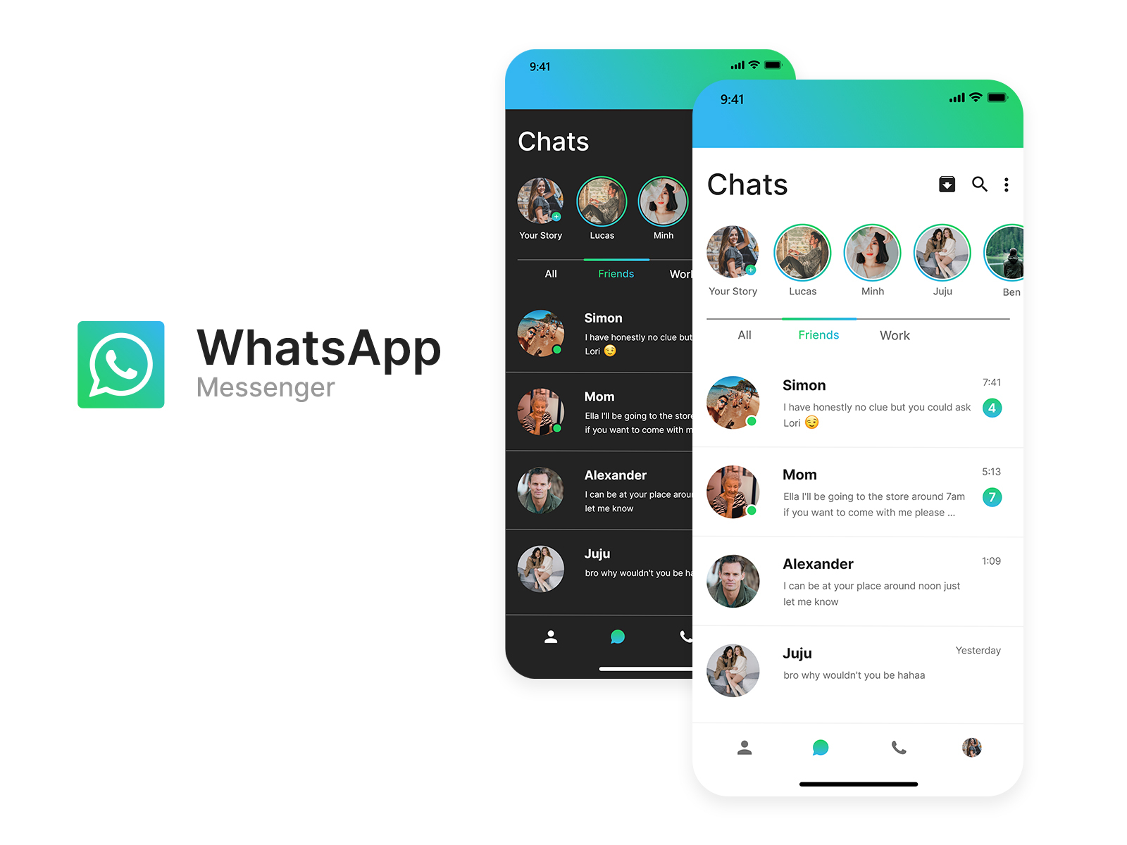 WhatsApp Messenger Redesign by Shelly on Dribbble