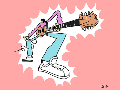 Guitar player guitar illustration