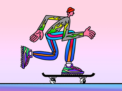 Futuristic Skater art illustration skater