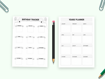 Birthday Tracker And Yearly Planner. budget