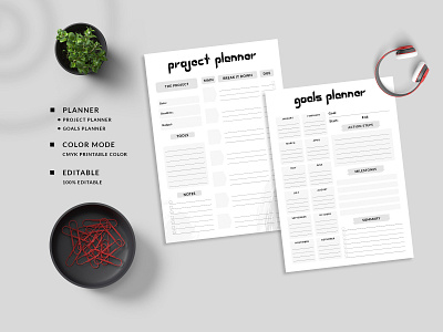 Planner Template business planner clean daily design editable happy planner minimal print