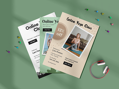 Online Yoga Class Promotional Flyer Template marketing ui