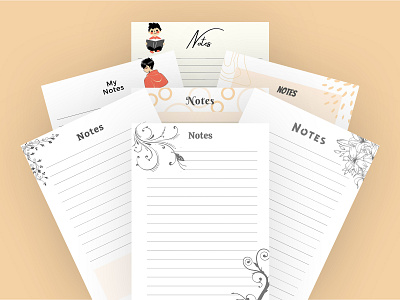 7 Notes Template 3d animation graphic design motion graphics notebook ui