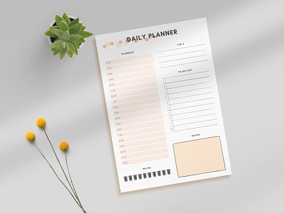 Daily Planner Template business planner clean daily design editable happy planner minimal planning schedule