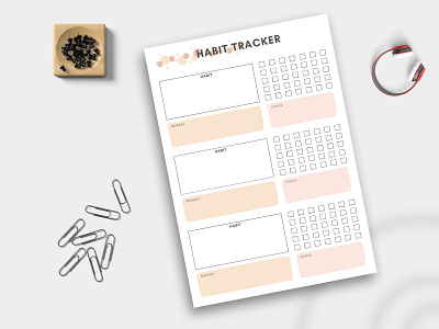 Habit Tracker Template business planner clean daily design graphic design minimal printable habit log tracker ui