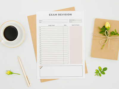 Exam Revision Planner Template clean school