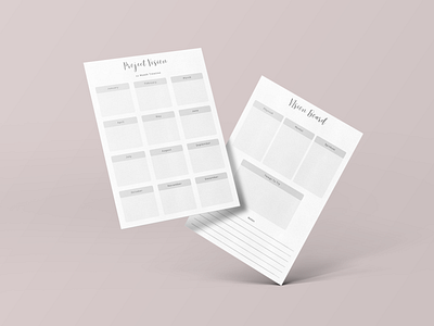 Project Vision and Vision Board Planner Template Sheet vision