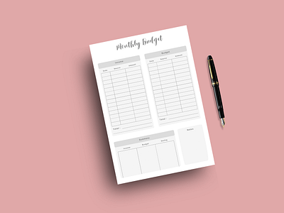 Minimal Monthly Budget Planner Template minimal