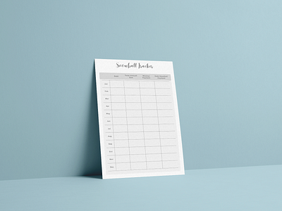 Snowball Tracker Planner template professional